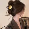 Presilha de garra de osso de dragão estilo coreano retrô, presilha de cabelo de alta qualidade para cabelos grossos, presilha de cabelo de laço feminina requintada, grampo de cabelo coreano para mulheres