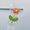 Flores de Pompones de Hilo Teñido de Frontera, Flores Tejidas a Mano, Decoración Moderna para el Hogar y la Oficina, Regalos Navideños, Flores de Hilo