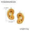 Design Criativo Simples Brincos Kink Estilo Ins Aço Titânio Banhado a Ouro Moda Brincos Versáteis Pequenos Frescos Elegantes