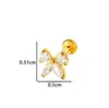 Nuevo Modelo de Henson Acero Inoxidable Puro Incrustado de Circonita Versión Extendida Rosca Interna Tornillo Perno para Cartílago de la Oreja Perno para Labio Joyería para Piercing