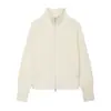 Suéter de Punto Elegante de Moda para Mujer, Color Sólido, Corte Delgado, Cuello Alto, Cremallera Doble, Novedad Primavera 2026 AliExpress Transfronterizo