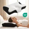 Almohada de soporte para el cuello con forma de cuerno transfronteriza, almohada grande con forma de mariposa para niños y adultos, almohada para dormir profundamente, espuma viscoelástica popular