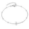 Nuevo Pulsera de Trébol de Acero de Titanio Estilo Chino con Incrustaciones de Circonita, Joyería de Lujo Ligero con un Toque Exquisito y de Alta Gama, Cadena para Clavícula de Mujer