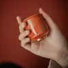 Taza Maestra de la Dinastía Tang y Song Pintada en Oro Bermellón con Elementos de Fénix, Taza de Té Cerámica Dorada Pintada a Mano Propicia para Uso Doméstico