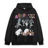Camiseta de manga corta con estampado de A USD AP Rocky de hip hop americano transfronteriza, manga larga lavada, holgada, con capucha pesada para hombre