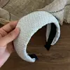 Faixa de cabelo larga estilo ins coreano para mulheres com estrelas e bolinhas, faixa para cobrir a linha do cabelo, acessório de cabelo para fazer o rosto parecer menor