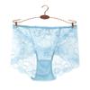 Transfronteiriço plus size Oco Lace Respirável Cintura Média Roupa Interior Feminina Malha Sexy Fino Confortável Algodão Perfil Cuecas