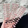 Uñas Postizas Mate con Diseño de Copo de Nieve, Color Base Universal, Aspecto Elegante y de Alta Gama, Spray de Gel para Uñas, Puntas de Uñas Pre-hechas en Todos los Tamaños