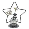 Portavelas de Hierro Estilo Nórdico Forma Creativa de Estrella de Cinco Puntas Portavelas de Aromaterapia Decoración de Escritorio para el Hogar Venta al por Mayor