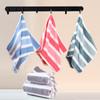 Toalla de baño de vellón coral estampado de fábrica con franja ancha, traje de toalla de profundidad, absorbente, para secar el cabello, juego de regalo transfronterizo de 6.8 piezas