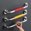 Acero inoxidable 304 brazo de silicona para reposabrazos de inodoro para ancianos, mango de inodoro antideslizante, reposabrazos de seguridad sin barreras