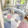 Juego de Tres Piezas de Cama para Dormitorio Estudiantil de Algodón Puro, Funda de Edredón de Algodón para Estudiante Universitario, Juego Completo de Colchón, Sábana Plana y Sábana Ajustable Seis Piezas