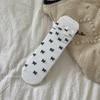 Meias com Laço para Mulheres Primavera e Verão Ins Meias de Atoalhamento Estilo Coreano com Brincos Cor Pura Meias Simples com Sapatos de Couro Pequenos