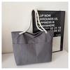 Bolsa de Pana Rayada de Gran Capacidad Moda Retro Otoño e Invierno Transfronteriza 2026 Nuevo Estilo Bolso de Hombro Tote Texturizado