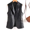 Otoño/Invierno 2026 Moda Transfronteriza de Mujer Tendencia Estilo Coreano Nuevo Chaleco Chaqueta Abrigo de Cuero de Oveja de Botón Único