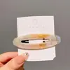 Celebridade da internet simples placa de acetato BB clipe para meninas franja lateral clipe lateral florido cor de casco de tartaruga oco gota d'água grampo de cabelo