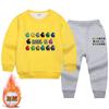 Ropa para Niños Space Wolf Killing Conjunto de Sudadera de Felpa con Terciopelo para Niños Otoño e Invierno Nuevo para Niños Parte Superior Gruesa Pantalones Ropa de Invierno