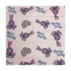 130g Algodão de Camada Dupla Amassado Estampa de Coelho Roxo Desenho Animado Fofo Roupas Infantis Pijama Conjunto Roupas de Casa Tecido Atacado