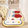 Alfombra de Cama de Dibujos Animados Dormitorio Manta de Mesita de Noche de Princesa Habitación Invierno Imitación Cachemir Niña Habitación Infantil Alfombra de Piso Gruesa Estilo Nuevo