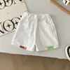 Shorts Infantis para Meninos e Meninas, Calça Casual Três Quartos Lisa, Estilo Coreano de Verão, Algodão, Simples, Versátil, Moderno