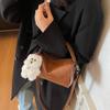 Bolsa Boston de Cor Sólida Estilo Francês de Nicho para Mulheres 2025 Nova Moda Outono e Inverno Ombro Transversal