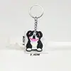 Chaveiro de PVC Cartoon Gato e Cachorro Porta-Chaves Pingente para Chave de Carro Mochila Escolar Transfronteiriço em estoque