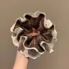 Scrunchie de Cuadros Vintage con Encaje Francés, Elástico Elegante para el Cabello para Mujeres, Dulce, Lindo, Versátil, Accesorio para Moño