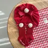 Conjunto de Chapéu e Meias para Bebê Menina Chapéu Pulôver com Laço Rosa Proteção para Fontanela de Recém-Nascido Chapéu Fetal Chapéu Indiano