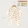 Macacão de Bebê com Laço Frontal Verão Classe A Manga Longa Estilo Fino Roupa Estilo Monge Roupas de Recém-Nascido Macacão de Engatinhar para Bebê