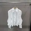 Otoño/Invierno 2026 Elegante Frances Holgada Versátil Cuello Solapa Botón Único Manga Abullonada Transpirable Delgada Color Sólido Camisa Transfronteriza