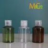 Botella de Plástico de Hombro Inclinado de 60 ml con Tapa de Mariposa, Botella de Muestra de PET, Botella Dosificadora para Cosméticos, Loción Champú, Botella Dosificadora de Agua