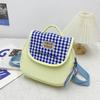 Mochila para niños, bonita mochila a cuadros para niñas, mochila ligera de lona para niños de jardín de infantes, mochila de viaje para exteriores