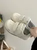 Tênis Cartoon com Velcro e Solado Grosso para Estudantes, Sapatos Brancos Versáteis, Novos Tênis Esportivos Casuais Primavera/Verão 2026