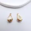 Acessórios para Joias DIY Banhado a Cobre Vidro Gancho Dourado Borda de Flor Pingente Gota Brincos Pulseira Material com Contas Acessórios