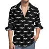 Nueva Camisa Hawaiana de Manga Larga Casual para Hombre Impresa en 3D Serie de Halloween de Comercio Exterior Más Vendida Transfronteriza