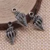 19X10Mm 0.8g Aleación de Plata Antigua Accesorios para Joyería Retro DIY Animal Marino Colgante de Caracola