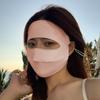 Mascarilla de protección solar de seda de hielo sin costuras de alto valor para mujer, anti-ultravioleta, delgada, transpirable, sombrilla facial completa, mascarilla para el ángulo del ojo, verano