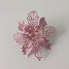 Polvo Dorado Flor de Navidad Decoraciones para Árbol de Navidad Accesorios Adornos Corona de Navidad Decoración Navideña Cabeza de Flor Flores Artificiales al por Mayor