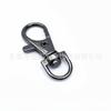 Acessórios de joias criativas 3,6g 36mm chaveiro de liga de zinco preto fosco gancho giratório dourado