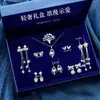 Aretes de Plata de Ley 925 Juego de Aretes para Siete Días, Aretes de Lujo Ligero y de Alta Gama, Regalo de Cumpleaños y Día de San Valentín para Novia