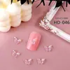 Moda Popular Arte de Uñas Coloridas Mariposas 3D Decoraciones Pintadas Dibujos Animados 3D Iridiscentes Decoraciones de Uñas DIY
