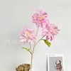 Flores Artificiales con 3 Cabezas, Dalia Estilo Óleo, Arreglo Floral para Pasillo de Boda, Flores Decorativas, Exhibición de Flores para Mesa de Casa