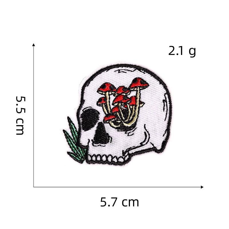 朋克风骷髅头布贴3#
