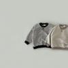 Suéter informal de moda con cuello redondo a rayas y manga larga para bebés y niños de estilo coreano para primavera y otoño.