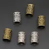 Qk114 Cuentas con Agujero Grande de Runas Vikingas Anillo para Extensión de Cabello Dreadlock DIY Caja de Juego de Accesorios de Joyería de Aleación Viene con Fotos