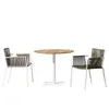 Mesa e Cadeiras Externas Pátio Jardim ao Ar Livre Lazer Cadeiras de Rattan Terraço de Vila Externa Mesa de Jantar em Teak Importado Conjunto