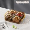 Caixa de doces e lanches de luxo leve para casa, sala de estar, mesa de centro, prato à prova de poeira para frutas secas com tampa, grade transparente de plástico, bandeja de nozes