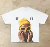 Moda Urbana Europea y Americana 2025 Calavera Marca de Tendencia Camiseta Nueva Estampada Gótica High Street Versátil Cuello Redondo