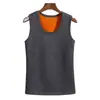 Colete Térmico Masculino de Inverno com Forro de Fleece, Espessado para Proteção contra o Frio, Adequado para Homens Jovens e de Meia-Idade, Camada Base de Corte Justo, Colete Interno de Cor Sólida