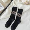 24 Calcetines Nuevos de Cachemira Otoño e Invierno para Mujer Estilo Coreano Rayados Versátiles Estilo Preppy Calcetines para Apilar Calcetines Gruesos para Mujer